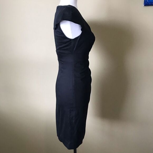 bebe BodyCon Capped Sleeve Black Sheath Dress - Picture 3 of 5